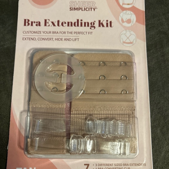Sheer Simplicity Bra Extending Kit 7pc Black Extension, Convertible Clip Straps - Picture 15 of 16